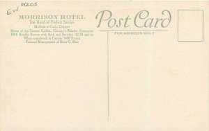 Artist impression Chicago Illinois Morrison Hotel 1920s Roadside Postcard 21-549