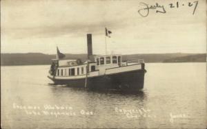 Lake Megantic Quebec Steamer Ship Woburn c1920s Real Photo Postcard 