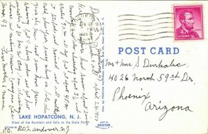 Lake Hopatcong NJ New Jersey Postcard Cancel PM Andover WOB Note Dexter VTG 