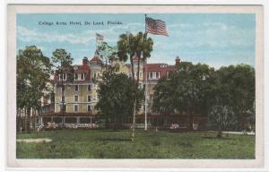 College Arms Hotel De Land Florida 1926 postcard