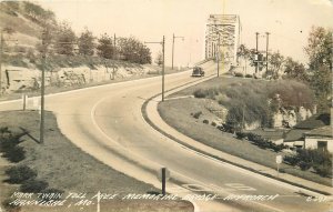 Postcard RPPC Missouri Hannibal Twain toll free Bridge Cook 1940s 23-8535