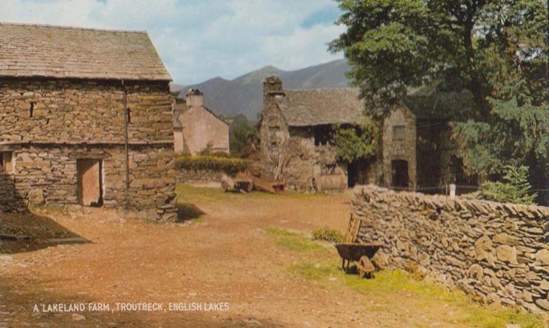 A Lakeland Farm Troutbeck Cumbria Farming View 1970s Postcard