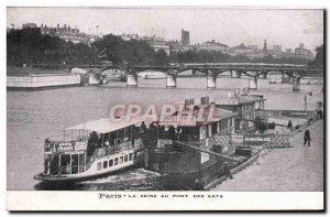 Old Postcard Paris Seine Au Pont Des Arts Laundry Boat Peniche