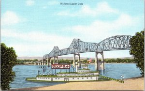 postcard Pasco WA - Riveria Supper Club riverboat restaurant City of Portland