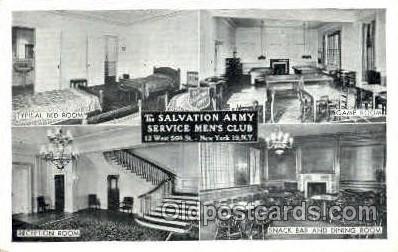  New York, NY, USA Postcard Post Card Salvation Army Service Men's Club