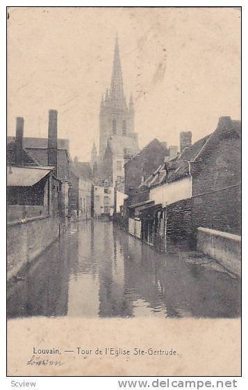 Tour De l'Eglise Ste. Gertrude, Louvain (Flemish Brabant), Belgium, PU-1915