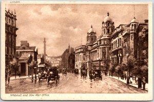 Whitehall And New War Office Historic Street In London England Postcard