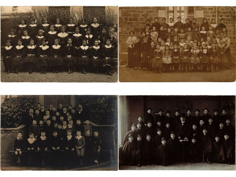 SCHOOL CLASSES FRANCE REAL PHOTO 49 Vintage Postcards Pre-1940 (L6003)