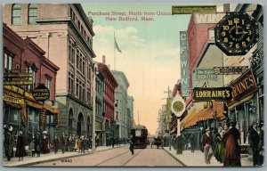 NEW BEDFORD MA PURCHASE STREET ANTIQUE POSTCARD