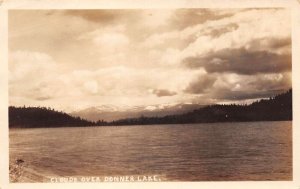 Donner Lake California Clouds Scenic View Real Photo Vintage Postcard AA74619