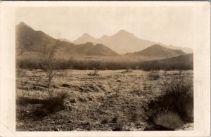 RPPC Beautiful Mountains and Desert Scene Real Photo Postcard I27