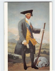 Postcard Charles III in hunting costume By Goya, Museo Del Prado, Madrid, Spain