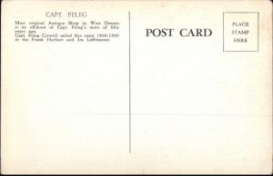 West Dennis Cape Cod MA Capt Peleg Roadside Antique Store Old Postcard