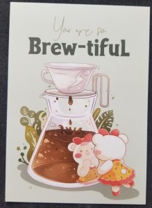 [AG] P168 Malaysia Coffee Greeting Food Gastronomy Bear Cartoon (postcard) *New