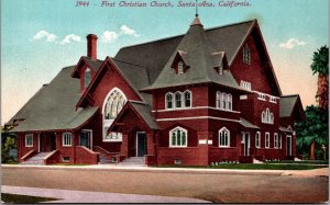 Postcard First Christian Church in Santa Ana, California