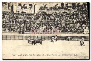 Postcard Old Bulls Bullfight Race A pass mantle