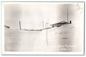 1935 Winter Blizzard US 31 Bill's Station South Pentwater MI RPPC Photo Postcard 