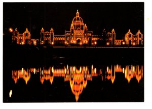 Parliament Buildings at Night, Victoria, British Columbia,