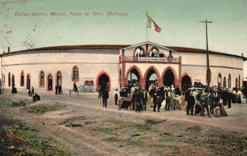 Vintage Postcard 1904 View of Plaza de Toros Bullring Ciudad Juarez Mexico MX