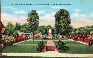 Vintage Postcard The Grotton Shrine of the Little Flower Royal Oak Michigan MI