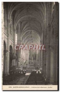 Old Postcard Sainte Anne D Auray the Basilica of Interior Nave Organ