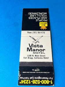 Matchbook Cover Best Western Vista Manor Motel Fort Bragg, California MB170