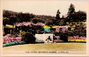 Rose Garden Butchart's Gardens Victoria B.C. Real Photo Postcard PC159