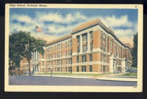 Portland, Maine/ME Postcard, High School