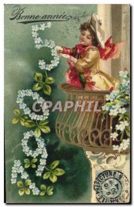Old Postcard Fantasy Flowers Angel Year 1905