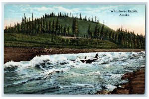 c1910s Waves And Canoe Boat Scene Whitehorse Rapids Alaska AK Unposted Postcard