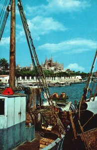 Vintage Postcard 1964 Palma De Mallorca Fisherman's Wharf Majorca Island Spain