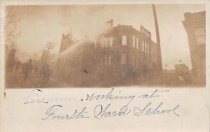 Firemen Working Real Photo Postcard