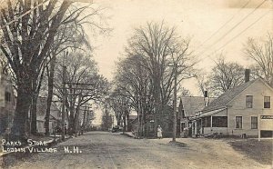 Loudon Village NH Dirt Street Parks Store Socony Gas Pump Real Photo Postcard