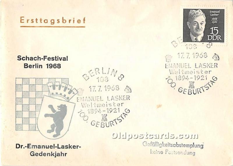 Schach Festival Berlin 1968 Chess Envelope 1968 