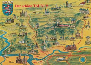 Der Schone Taunus Map Karte Postcard