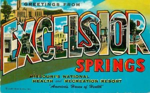 Missouri Excelsior Springs Large Letters multi View Mineral Postcard 22-276