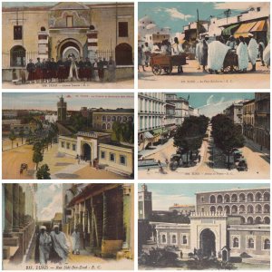 Tunisia Tunis scenes and types lot of 6 vintage postcards
