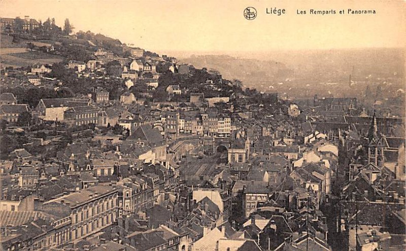 Les Remparts et Panorama Liege Belgium Unused 