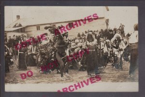 Gettysburg SOUTH DAKOTA RPPC 1909 SIOUX INDIANS Indian DANCE Crowd Dancing SD