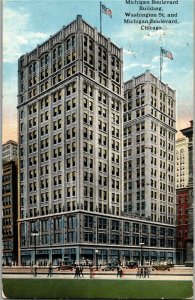 Michigan Boulevard Building, Chicago IL c1916 Vintage Postcard X35