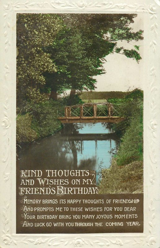 Postcard Greetings river bridge nature birthday