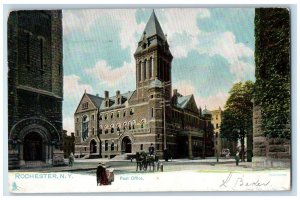 1907 Post Office Exterior Building Rochester New York Vintage Antique Postcard 