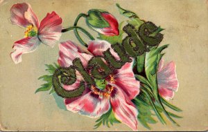 Name Card Claude With Flowers 1909