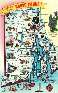 Vintage Postcard Greetings From Rhode Island Little Rhody H.B. Settle Co. Pub.