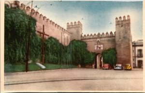 CONTINENTAL SIZE POSTCARD SEVILLA ROYAL MOORISH CASTLE LION GATE