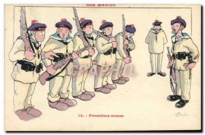 Postcard Old Gervese Illustrator Our Sailors Premieres weapons