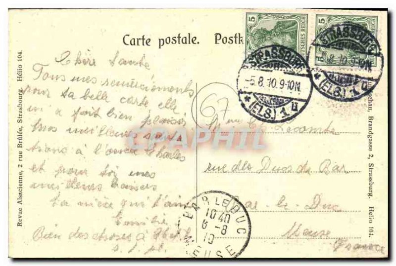 Old Postcard Strasbourg Cour du Corbeau