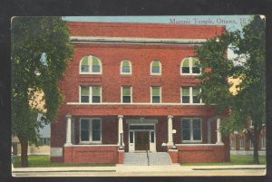 OTTAWA ILLINOIS MASONIC TEMPLE LODGE VINTAGE POSTCARD 1908