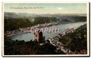 Postcard Old St Goarshausen Burg Katz und St. Goar