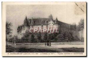 Chateaubriant Old Postcard The castle eastern and northern 16th Fronts